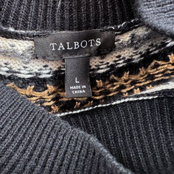 NWOT Talbots Fair Isle Black Sweater Dress - Picture 4 of 5